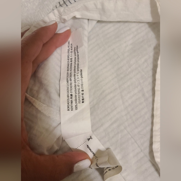 Zara Girls Embroidered Off-The-Shoulder Seer Sucker Top Size 9 - Picture 6 of 8